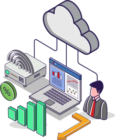 Serveur de signaux cloud  Illustration