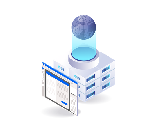 Serveur de stockage de données mondial  Illustration