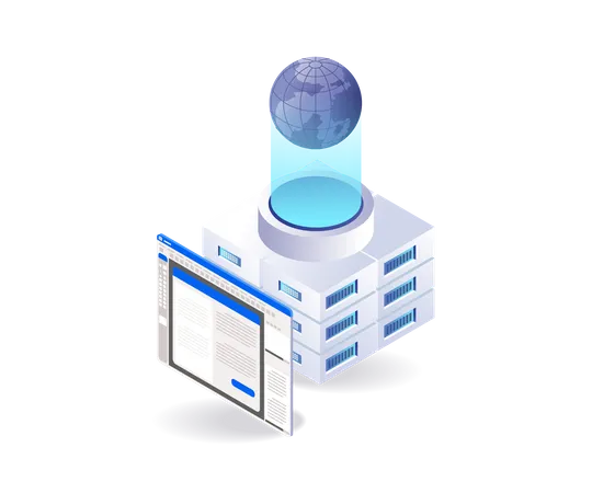 Serveur de stockage de données mondial  Illustration