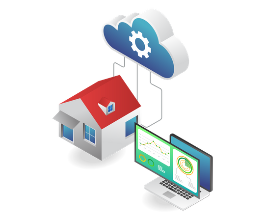 Données d'analyse cloud du serveur domestique  Illustration