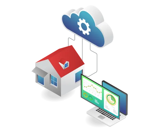 Données d'analyse cloud du serveur domestique  Illustration