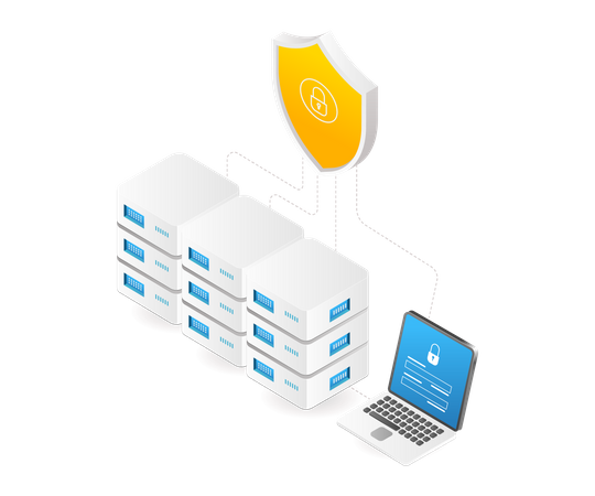 Réseau informatique de sécurité des données du serveur  Illustration