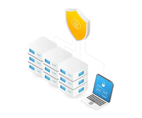 Réseau informatique de sécurité des données du serveur  Illustration