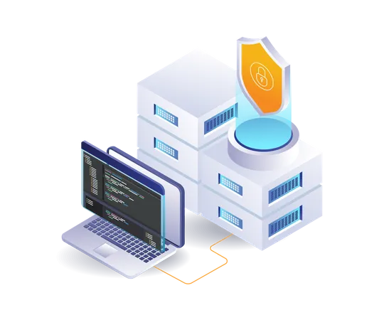 Sécurité du langage de programmation cloud de l'ordinateur serveur  Illustration