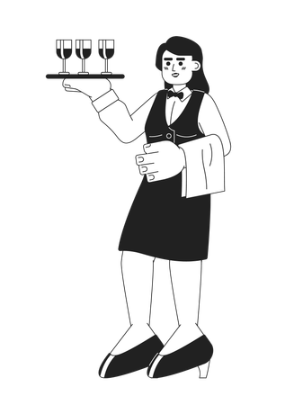 Serveuse de restaurant  Illustration