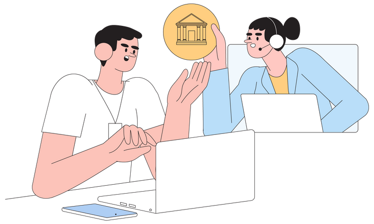 Service bancaire en ligne  Illustration