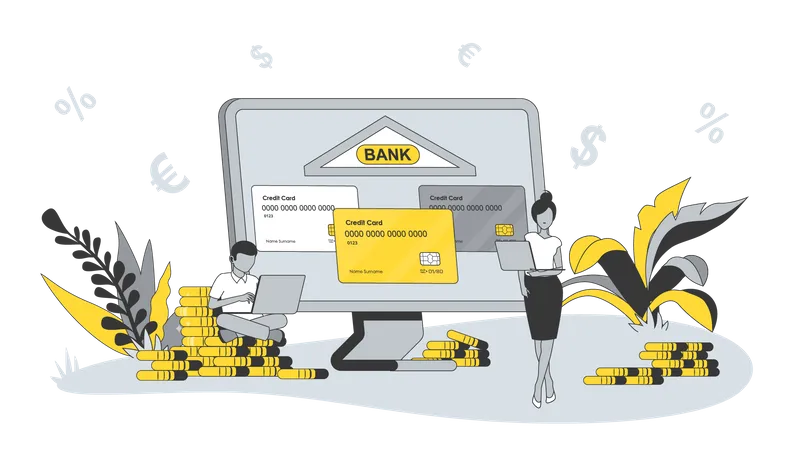 Service bancaire en ligne  Illustration