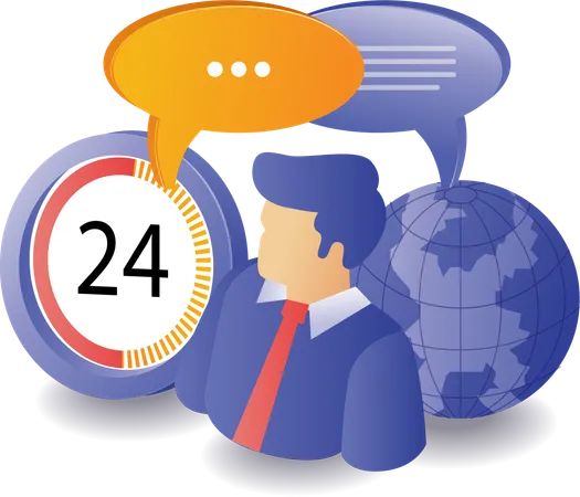 Service client 24 heures sur 24  Illustration