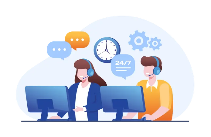 Service client 24 heures sur 24  Illustration