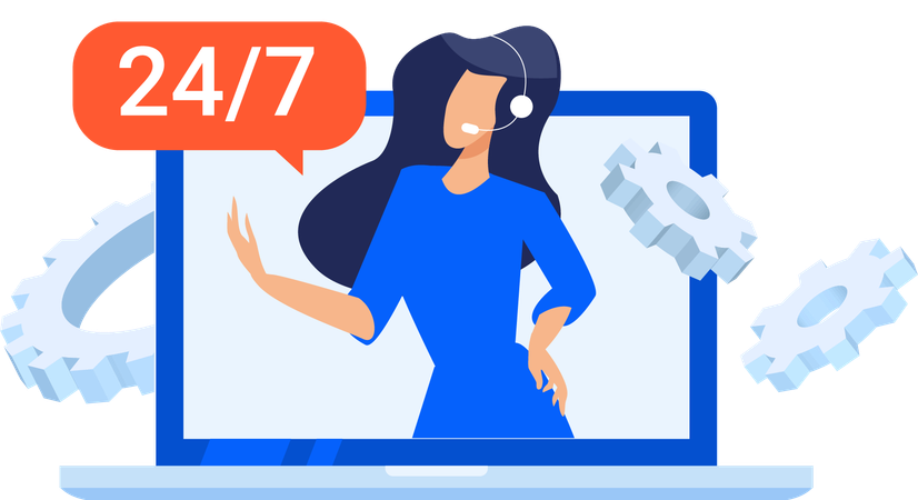 Service client 24 heures sur 24  Illustration