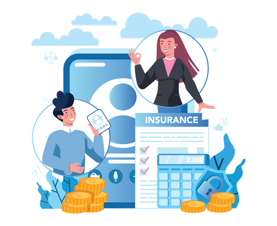 Service d'assurance en ligne  Illustration