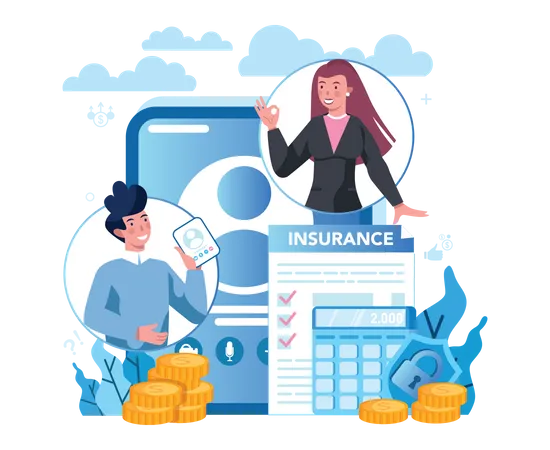 Service d'assurance en ligne  Illustration