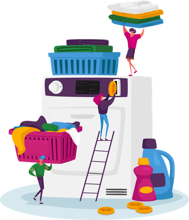 Service de blanchisserie à pièces  Illustration