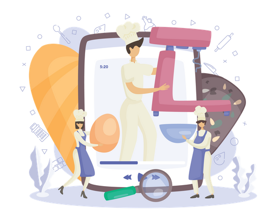 Service de boulangerie en ligne  Illustration