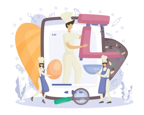 Service de boulangerie en ligne  Illustration