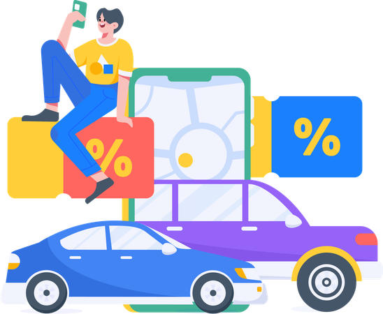 Service de taxi  Illustration