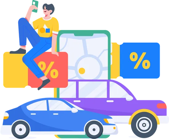 Service de taxi  Illustration