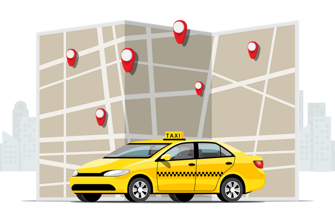 Service de taxi  Illustration