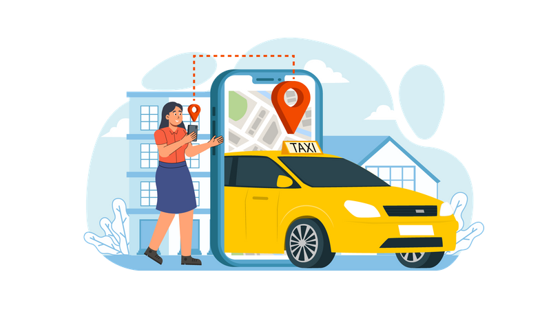 Service de taxi  Illustration