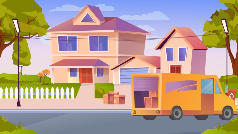 Service de déménagement de maison  Illustration