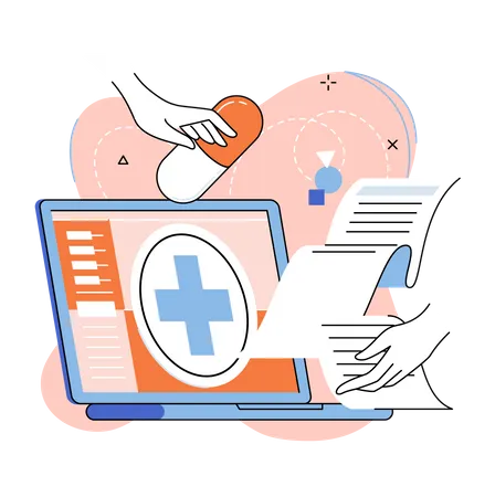 Service de consultation médicale en ligne  Illustration