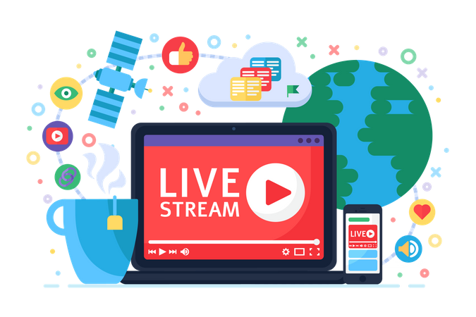 Service de diffusion en direct  Illustration