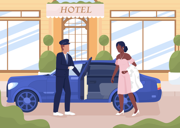 Service de location de chauffeur personnel  Illustration