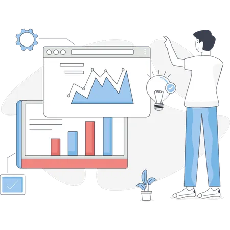 Service de gestion du pointage de l'homme  Illustration