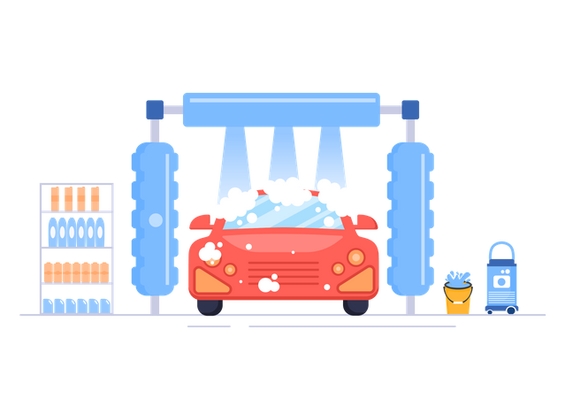 Service de lavage de voiture  Illustration