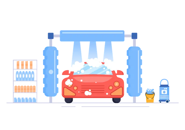 Service de lavage de voiture  Illustration