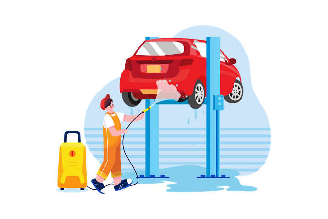 Service de lavage de voiture  Illustration