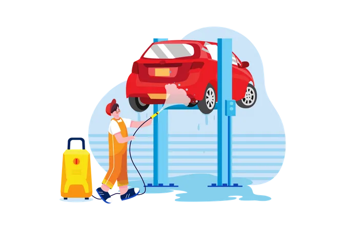 Service de lavage de voiture  Illustration