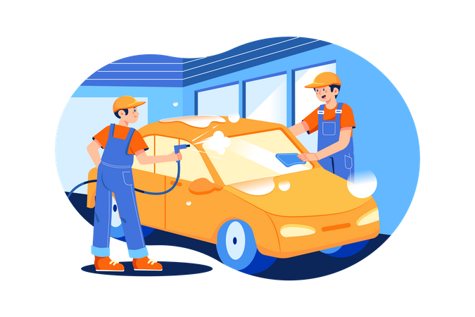 Service de lavage de voiture  Illustration