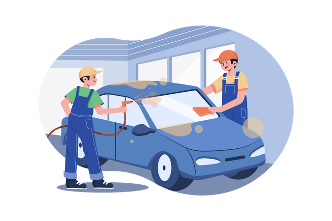 Service de lavage de voiture  Illustration