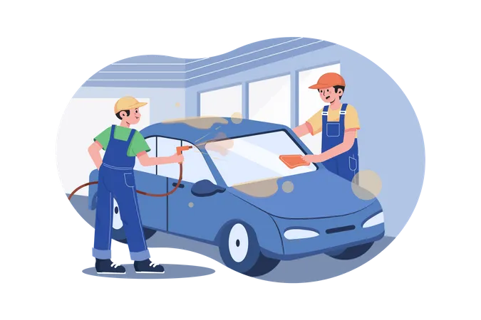 Service de lavage de voiture  Illustration