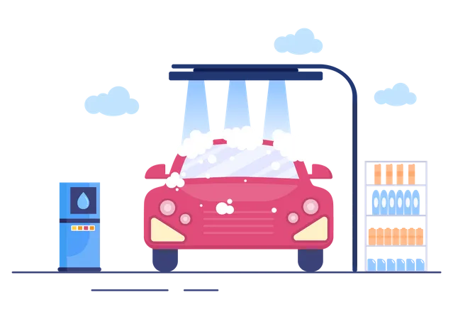 Service de lavage de voiture  Illustration