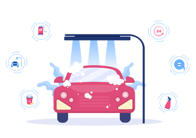 Service de lavage de voiture  Illustration