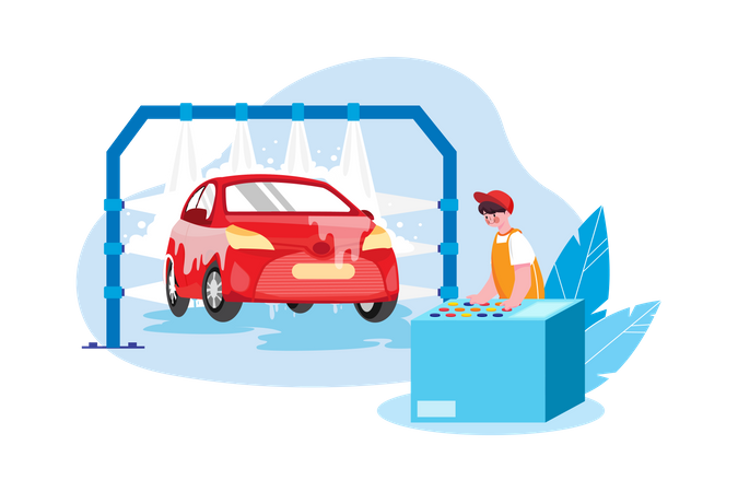 Service de lavage de voiture  Illustration