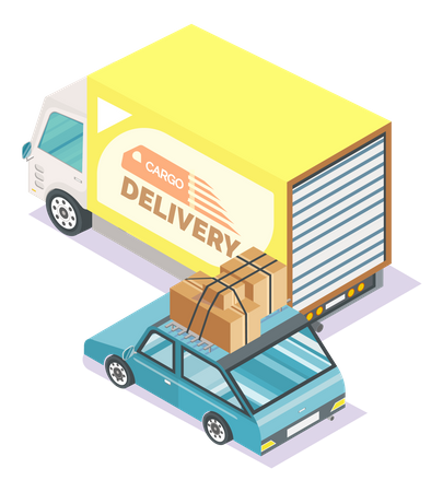 Service de livraison de marchandises  Illustration