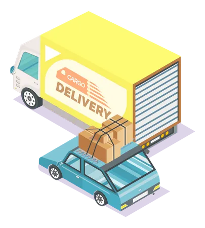 Service de livraison de marchandises  Illustration