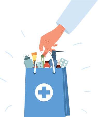 Service de livraison en pharmacie  Illustration