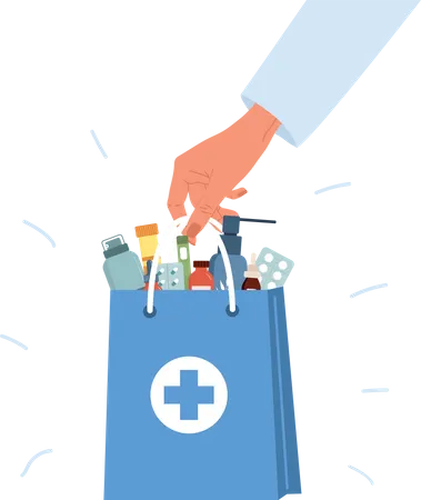 Service de livraison en pharmacie  Illustration