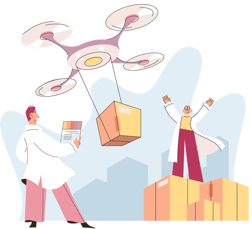 Service de livraison par drone  Illustration