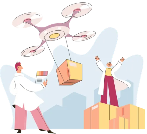 Service de livraison par drone  Illustration