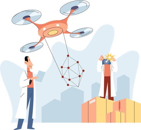 Service de livraison par drone  Illustration