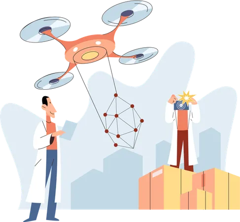 Service de livraison par drone  Illustration