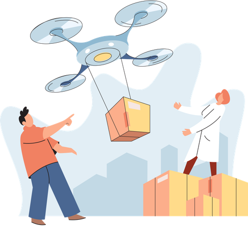 Service de livraison par drone  Illustration