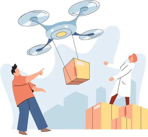 Service de livraison par drone  Illustration