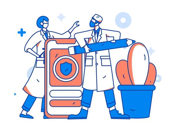 Service de médecin en ligne  Illustration