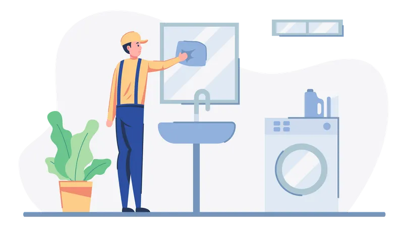 Service de nettoyage de salle de bain  Illustration